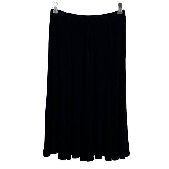 Womens Chico's Travelers 1 US M Skirt‎ Slinky Black Knee Length Elastic Waist - Picture 2 of 3